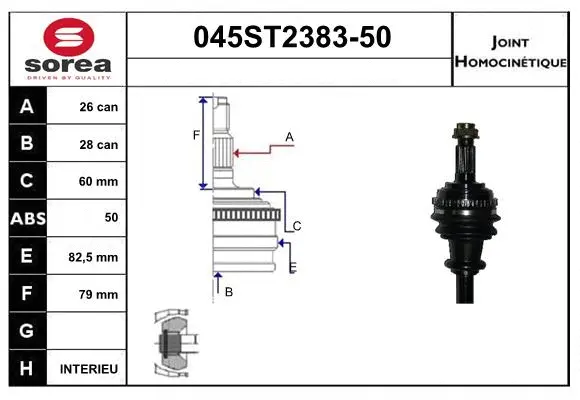 Joint Kit, drive shaft (045ST2383-50)