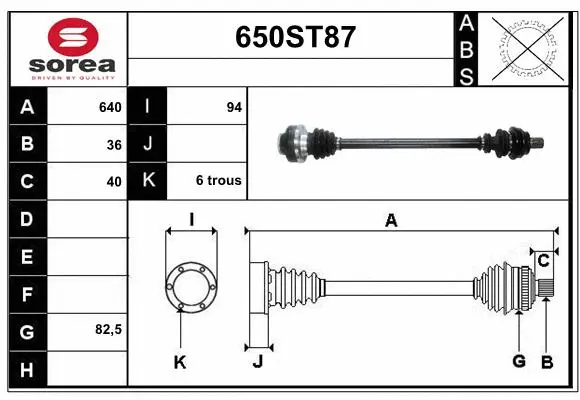Drive Shaft (650ST87)
