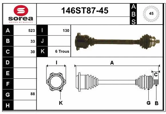 Drive Shaft (146ST87-45)