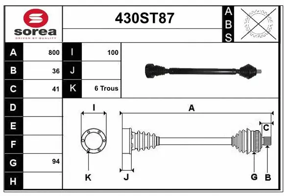 Drive Shaft (430ST87)