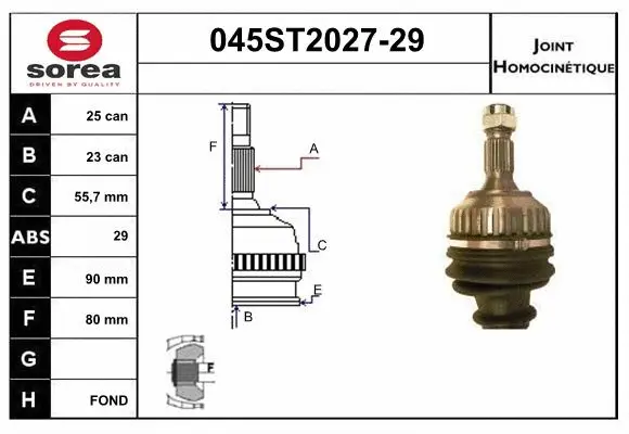 Joint Kit, drive shaft (045ST2027-29)