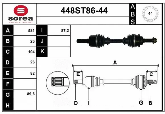 Drive Shaft (448ST86-44)
