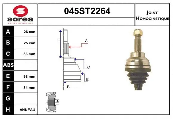 Joint Kit, drive shaft (045ST2264)
