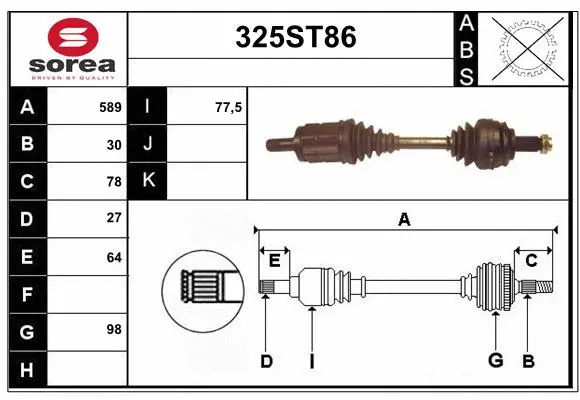 Drive Shaft (325ST86)
