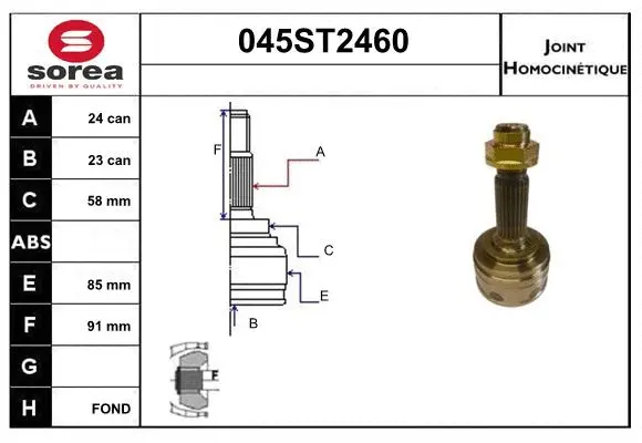 Joint Kit, drive shaft (045ST2460)
