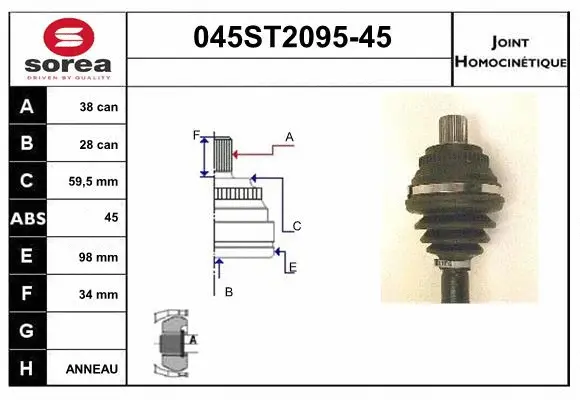 Joint Kit, drive shaft (045ST2095-45)