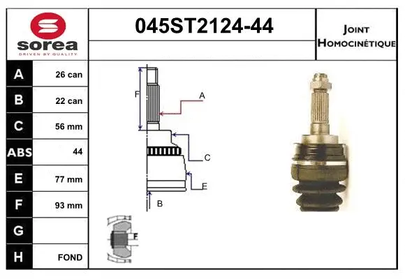 Joint Kit, drive shaft (045ST2124-44)