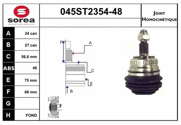 Joint Kit, drive shaft (045ST2354-48)