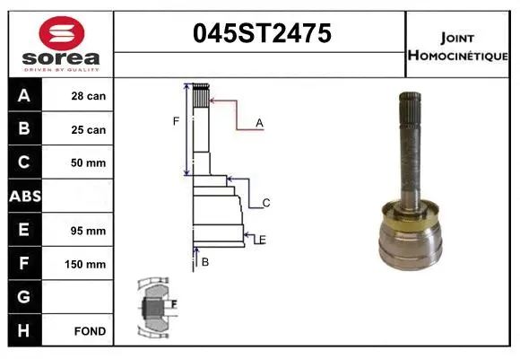 Joint Kit, drive shaft (045ST2475)