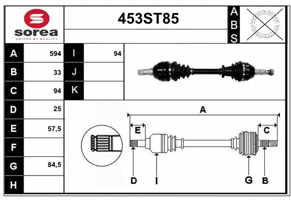 Drive Shaft (453ST85)
