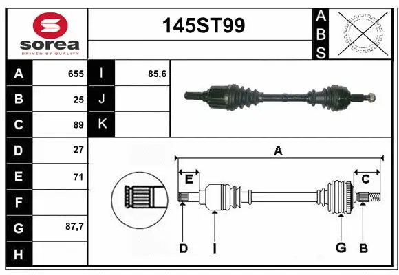 Drive Shaft (145ST99)
