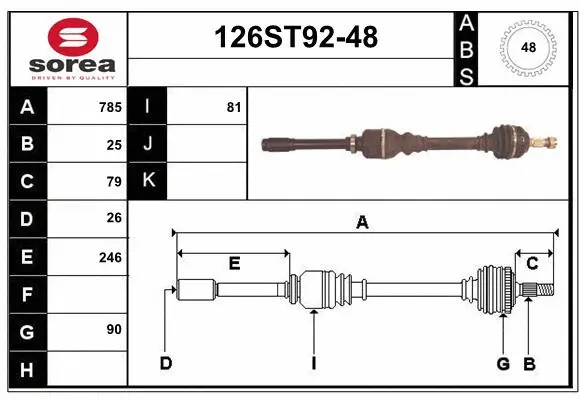 Drive Shaft (126ST92-48)