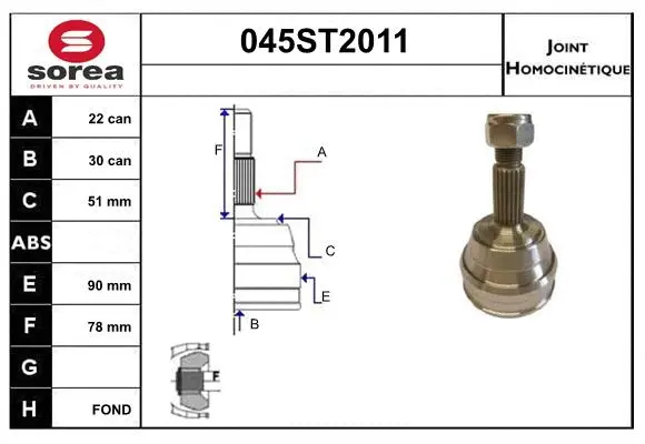 Joint Kit, drive shaft (045ST2011)
