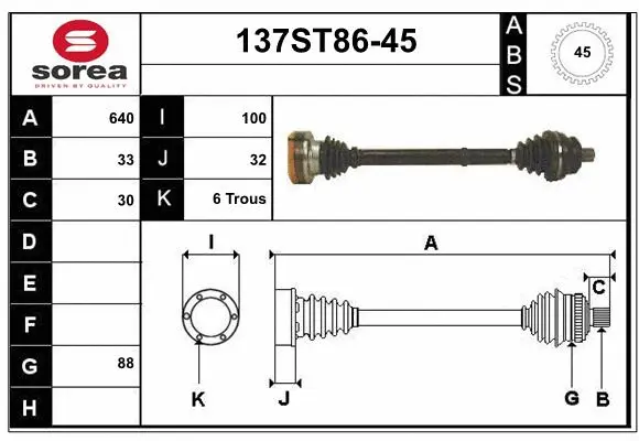 Drive Shaft (137ST86-45)