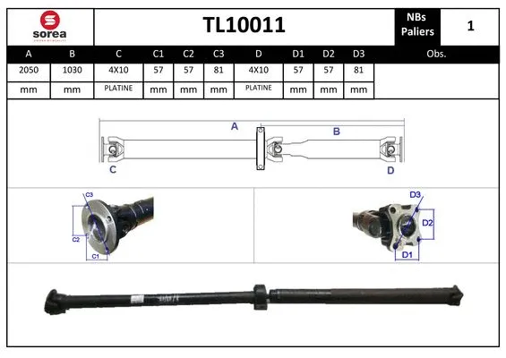Propshaft, axle drive (TL10011)