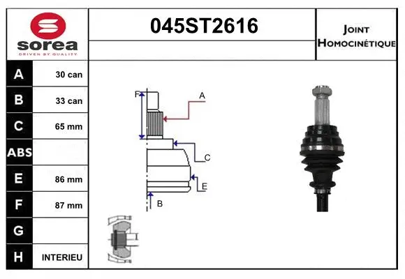 Joint Kit, drive shaft (045ST2616)