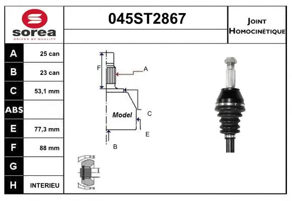 Joint Kit, drive shaft (045ST2867)