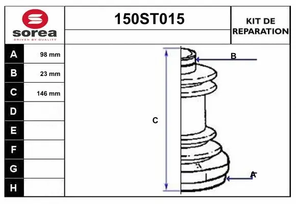 Bellow Kit, drive shaft (150ST015)