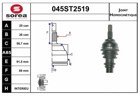 Joint Kit, drive shaft (045ST2519)