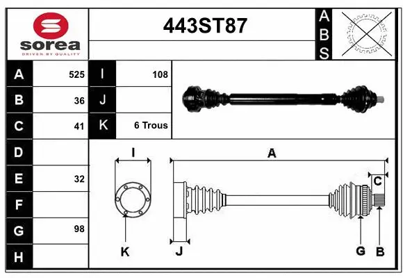 Drive Shaft (443ST87)