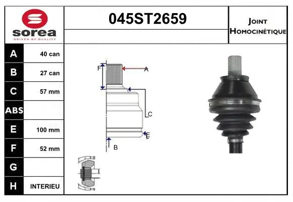 Joint Kit, drive shaft (045ST2659)