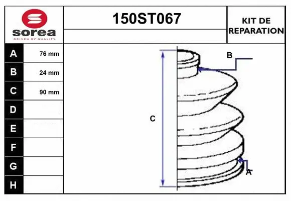 Bellow Kit, drive shaft (150ST067)