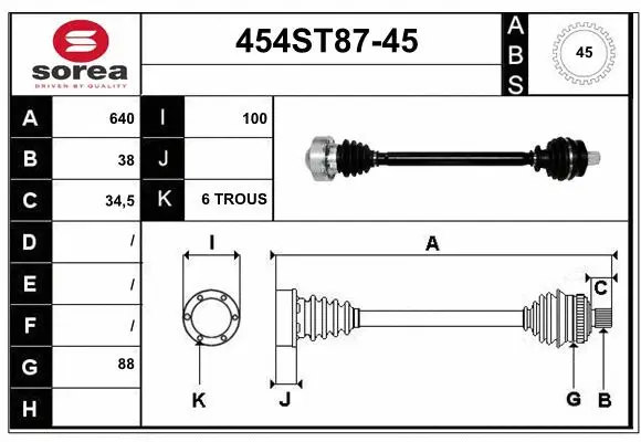 Drive Shaft (454ST87-45)