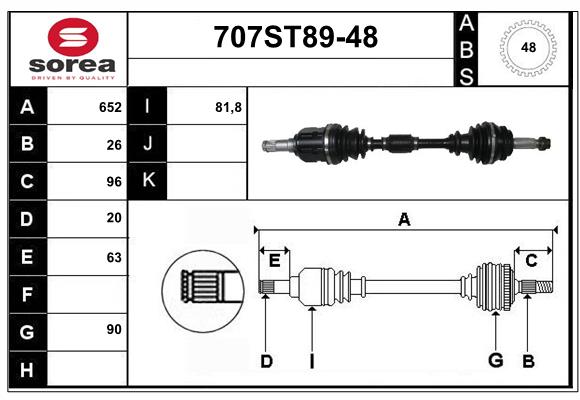 Drive Shaft (707ST89-48)