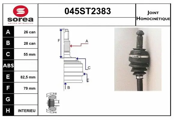 Joint Kit, drive shaft (045ST2383)