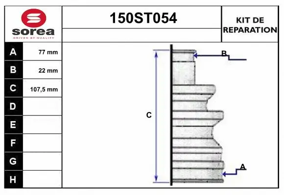 Bellow Kit, drive shaft (150ST054)