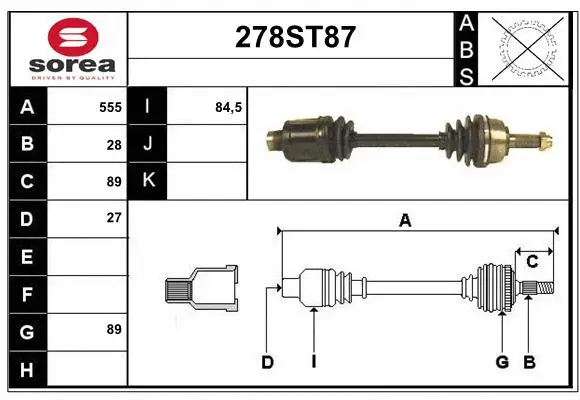 Drive Shaft (278ST87)