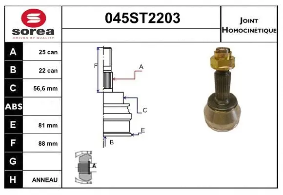 Joint Kit, drive shaft (045ST2203)