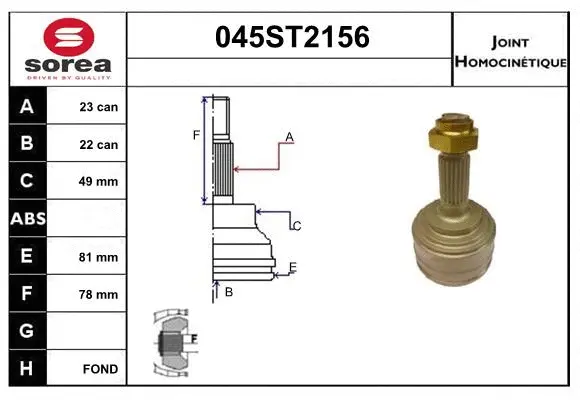 Joint Kit, drive shaft (045ST2156)