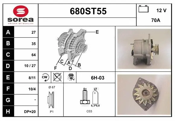 Alternator (680ST55)