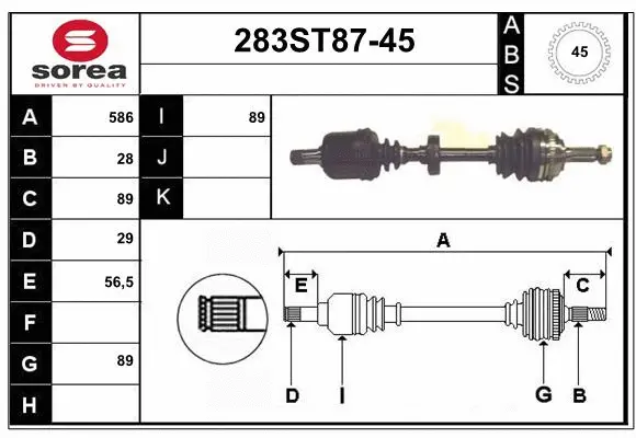 Drive Shaft (283ST87-45)