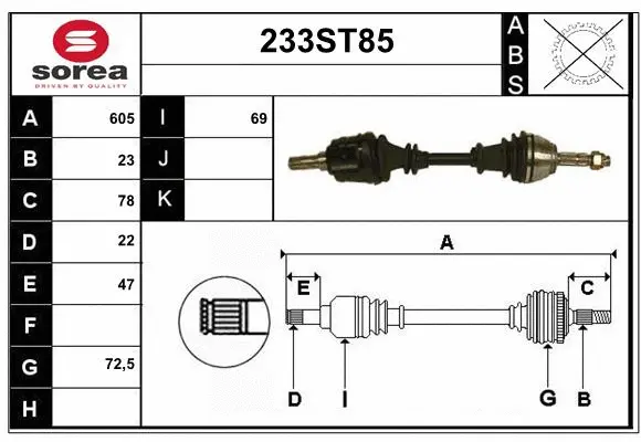 Drive Shaft (233ST85)