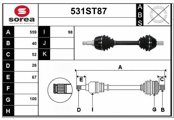 Drive Shaft (531ST87)