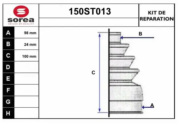 Bellow Kit, drive shaft (150ST013)