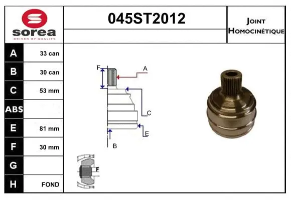 Joint Kit, drive shaft (045ST2012)