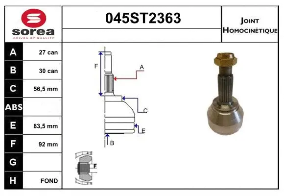 Joint Kit, drive shaft (045ST2363)