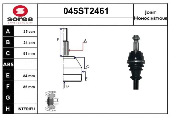 Joint Kit, drive shaft (045ST2461)