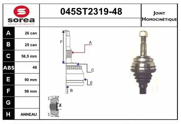 Joint Kit, drive shaft (045ST2319-48)