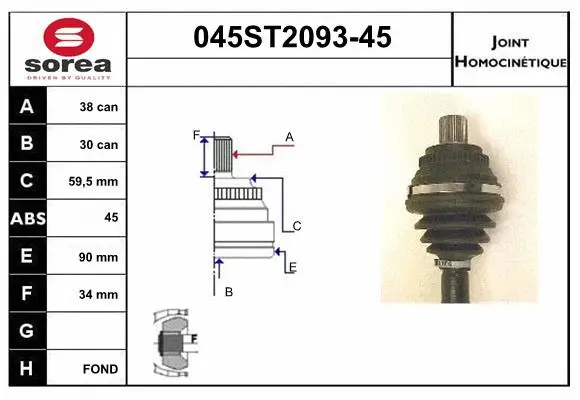 Joint Kit, drive shaft (045ST2093-45)