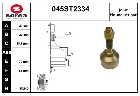 Joint Kit, drive shaft (045ST2334)