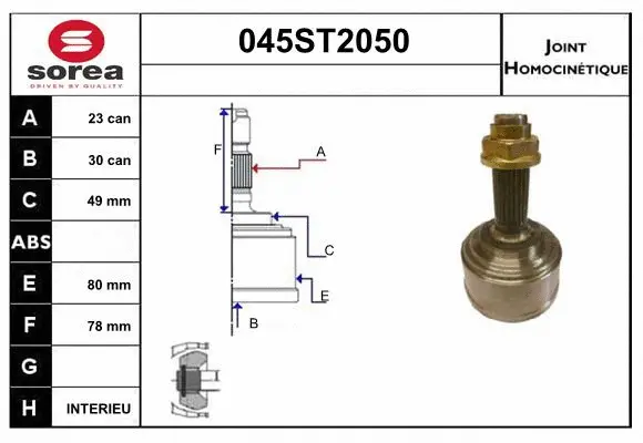 Joint Kit, drive shaft (045ST2050)