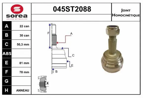 Joint Kit, drive shaft (045ST2088)