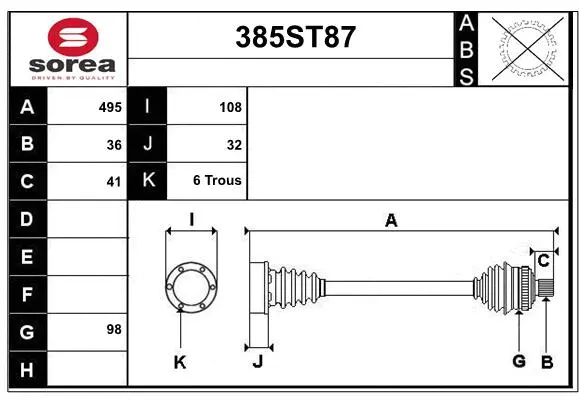 Drive Shaft (385ST87)