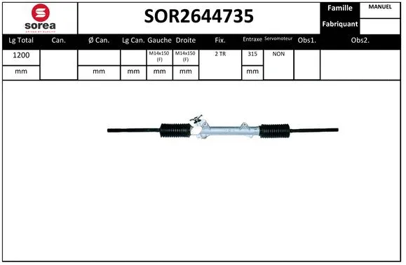 Steering Gear (SOR2644735)