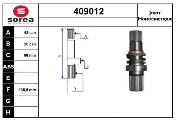 Joint Kit, drive shaft (409012)