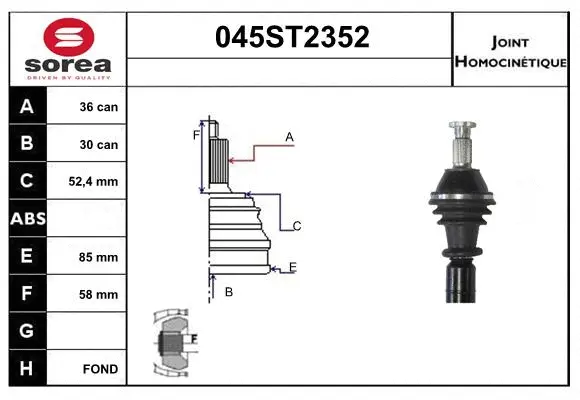 Joint Kit, drive shaft (045ST2352)